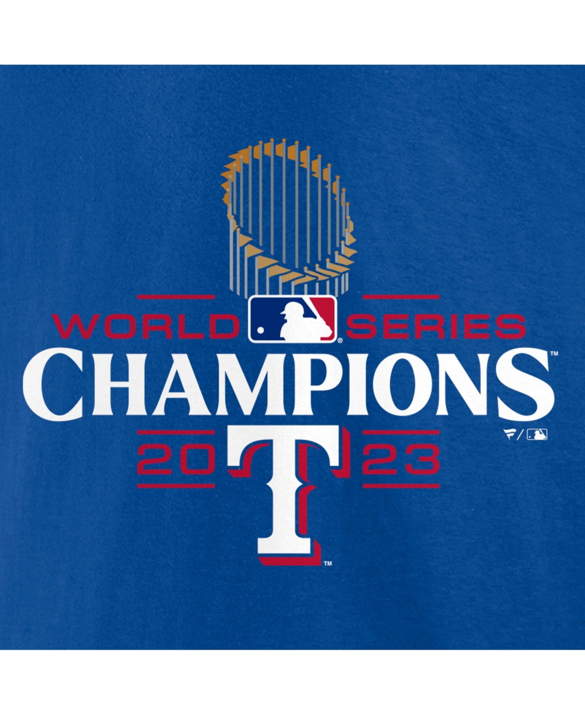 Shop Fanatics Men's  Royal Texas Rangers 2023 World Series Champions Logo T-shirt