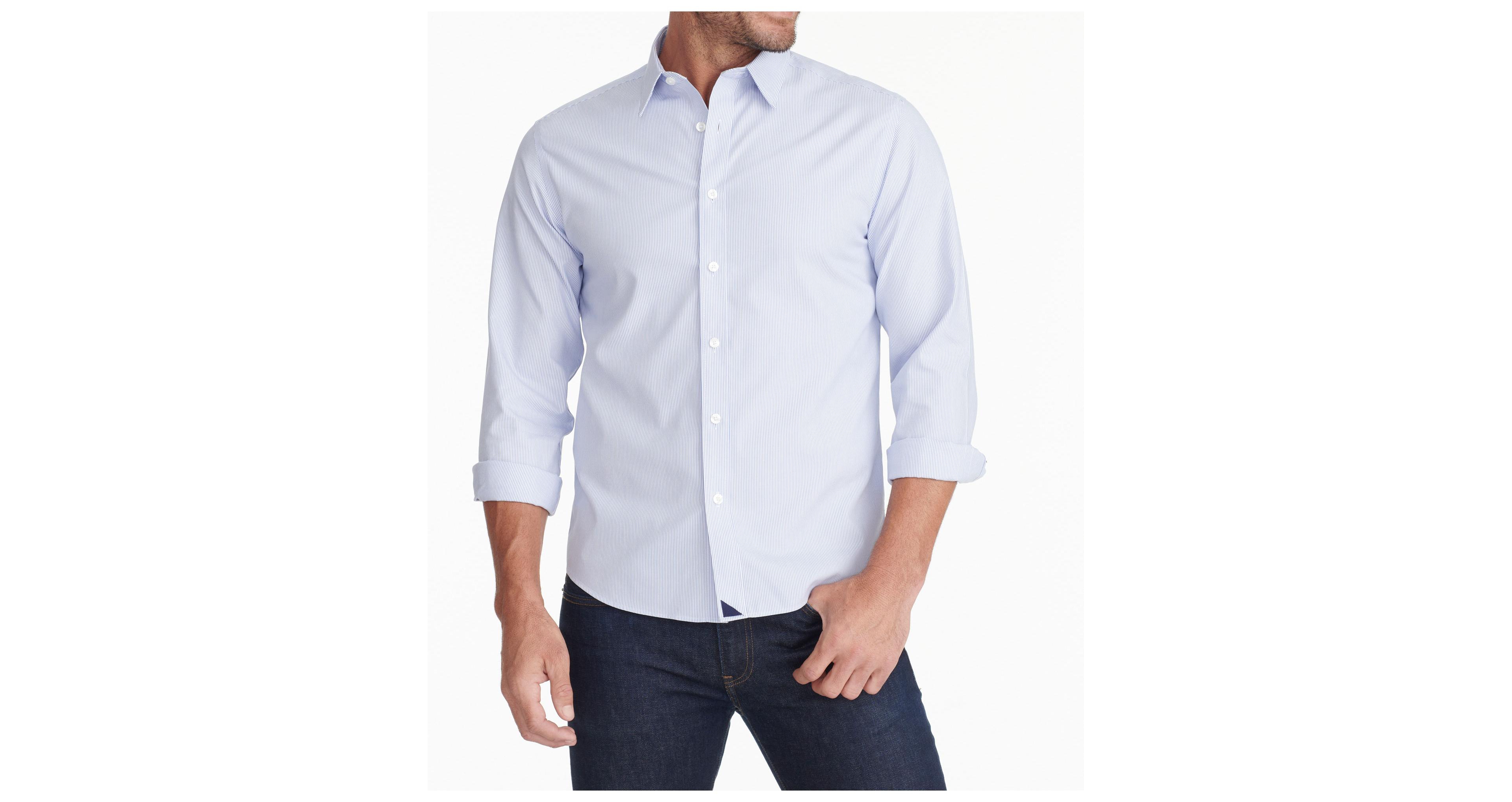 UNTUCKit Men's Regular Fit Wrinkle-Free Bordeaux Button Up Shirt