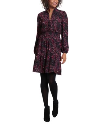 London Times Women's Split-Neck Bubble-Crepe Fit & Flare Dress - Macy's