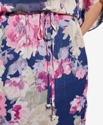 Petite Printed Dolman-Sleeve Blouson Dress