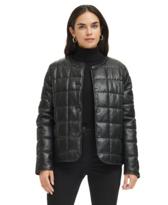 Calvin klein leather jacket macys online