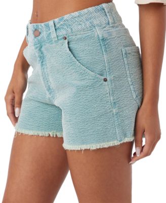 O'Neill - Juniors' Solid Bennow Raw-Hem Corduroy Shorts