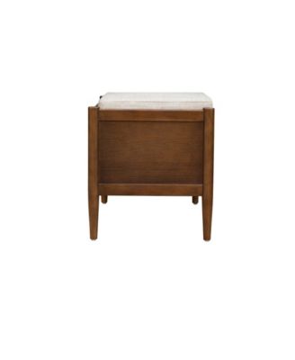 42" Arcadia Wide Accent Wood Bench with Storage and Upholstered Cushion