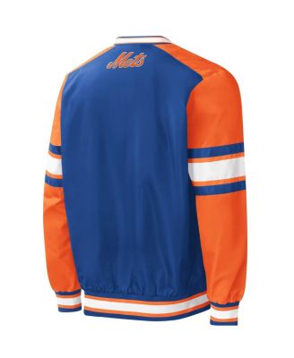 Men's Royal New York Mets Yardline V-Neck Pullover Windbreaker