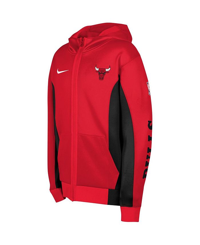 Nike Big Boys Red Chicago Bulls Showtime Performance FullZip Hoodie