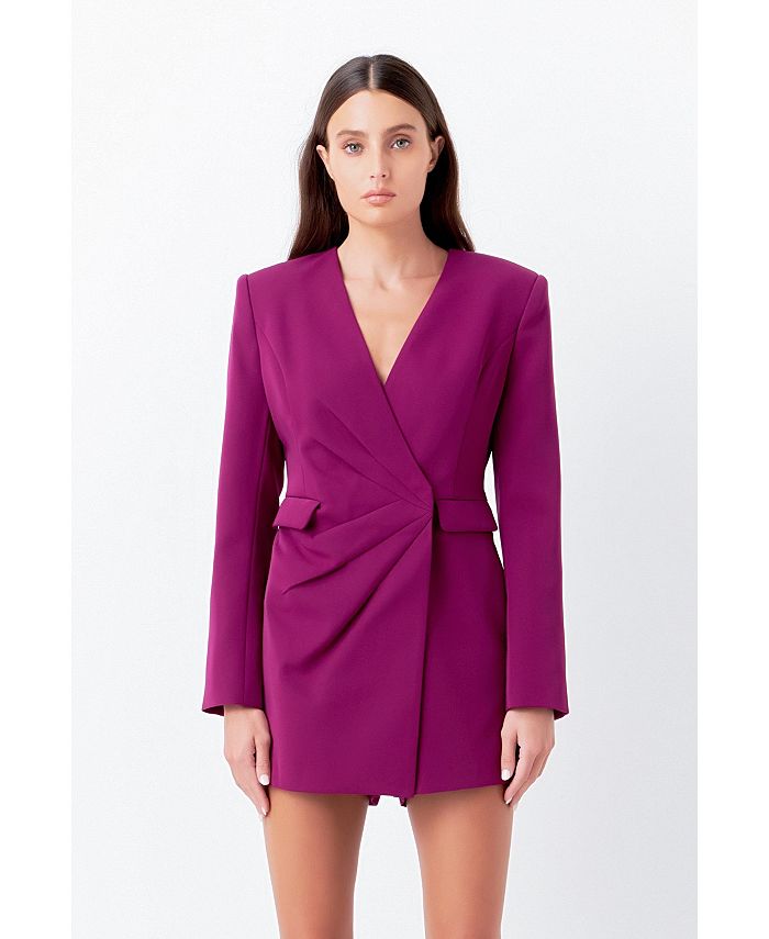 endless rose Women's Drapped Vneckline Blazer Romper Macy's