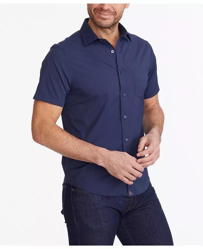Men's Regular Fit Wrinkle-Free Short Sleeve Performance Gironde Button Up Shirt