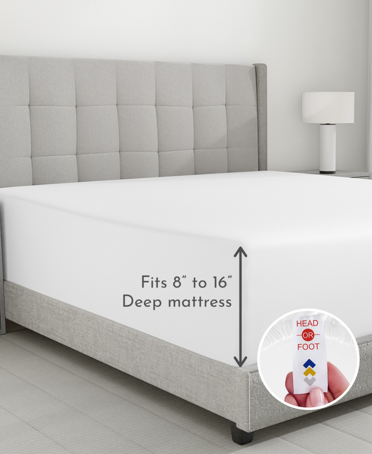 600 Thread Count Fitted Sheet Only - 100% Cotton Sateen, Fully Elasticized with Deep Pockets by California Design Den