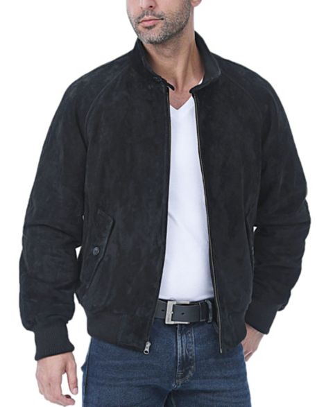 Мужская куртка Landing Leathers Tall Wwii Suede Leather Bomber, цвет: Чёрный