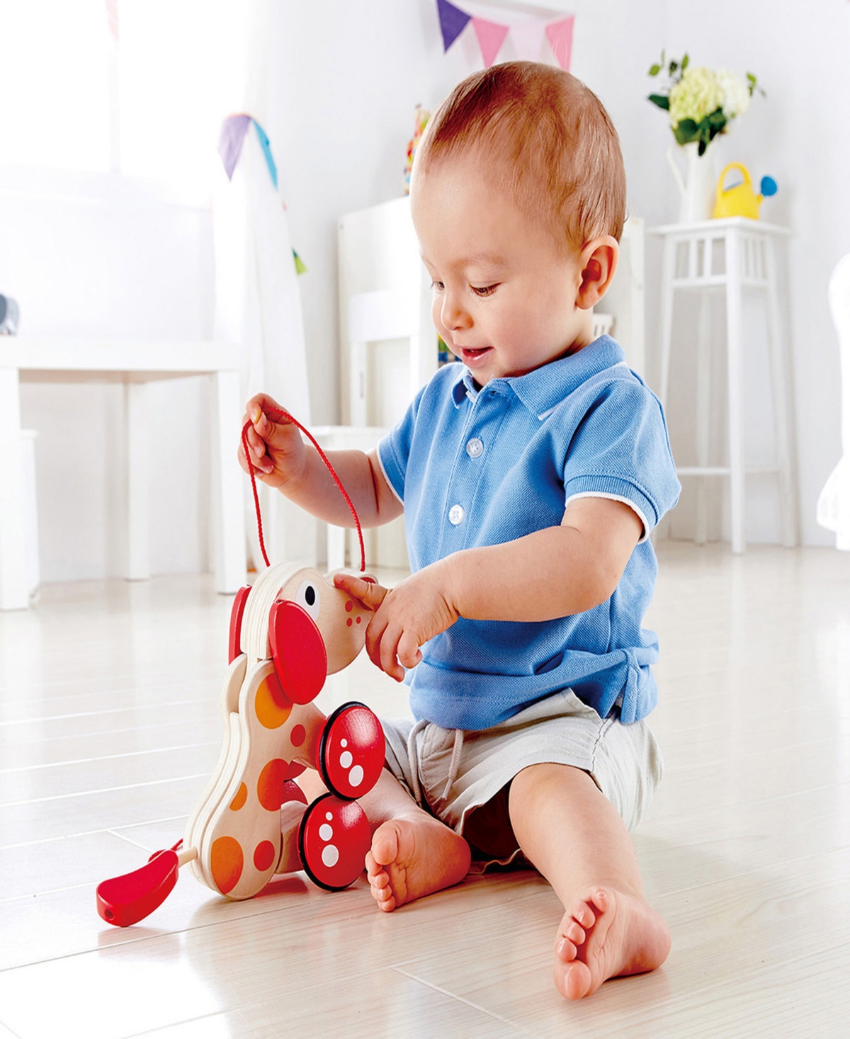 Shop Hape Walk-a-long Pepe Puppy Toddler Toy In Multi