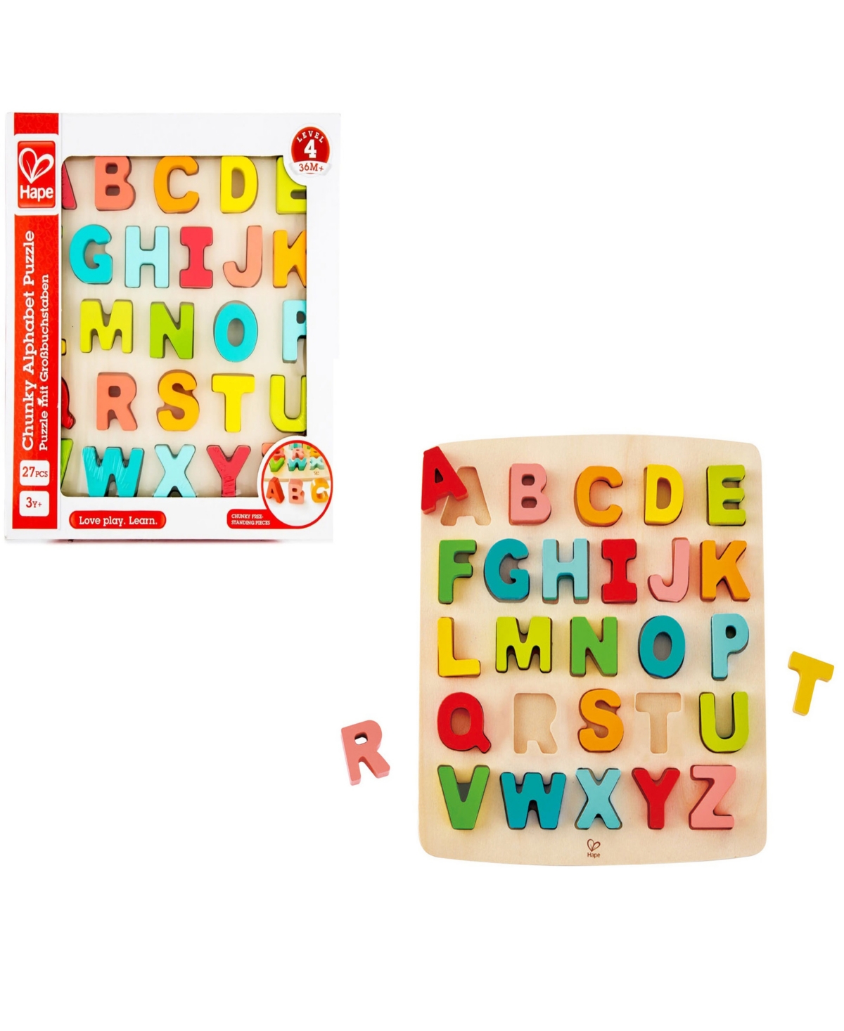 Hape Alphabet Blocks Learning Puzzle, 27 Pieces In Multi