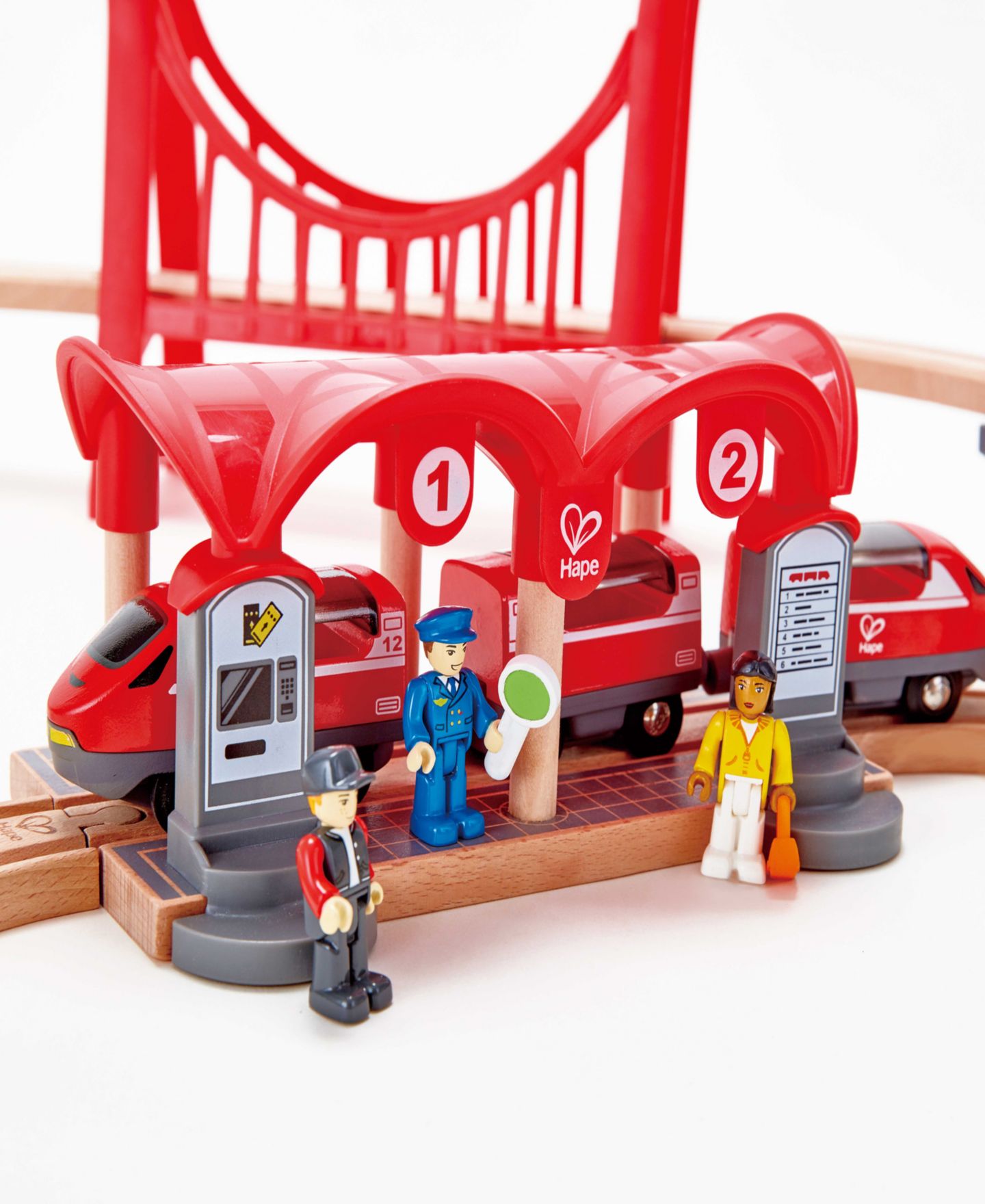 Детские конструкторы Hape Wooden Train Set Busy City Rail Set, цвет: Open Miscellaneous — фото 2