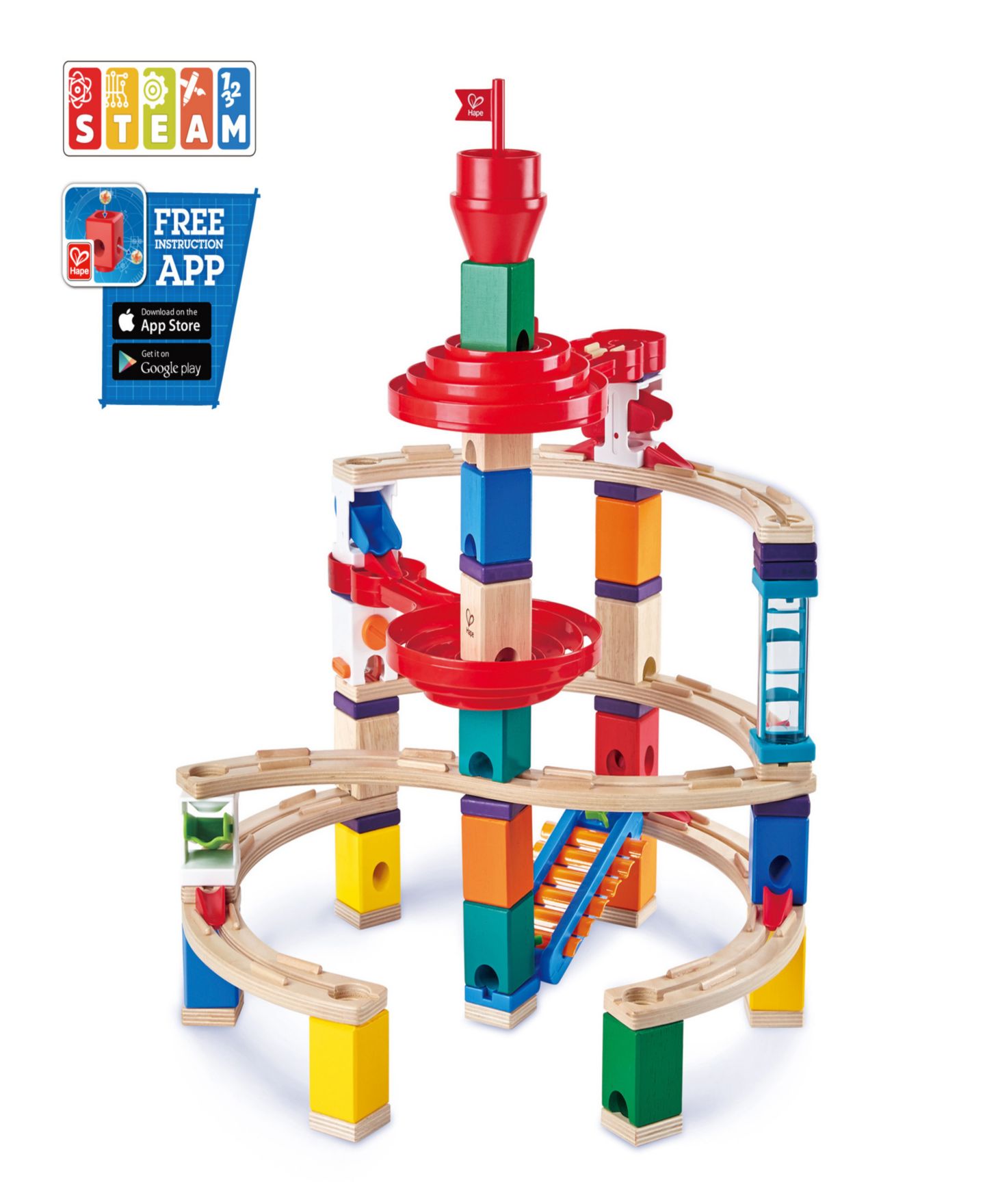 Детский конструктор Hape Super Spiral Quadrilla Marble Run Construction — фото 5