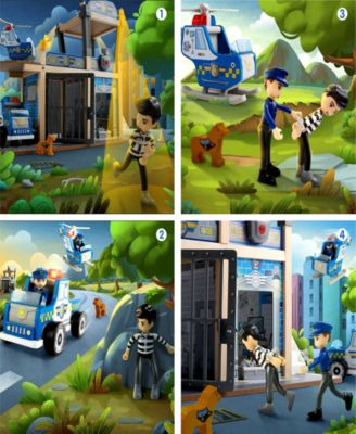 Hape Wooden Metro Police Station Play Set With Helicopter, Police Car, Figures & Sound - Toy For Kids 3+ 5 thumbnail image