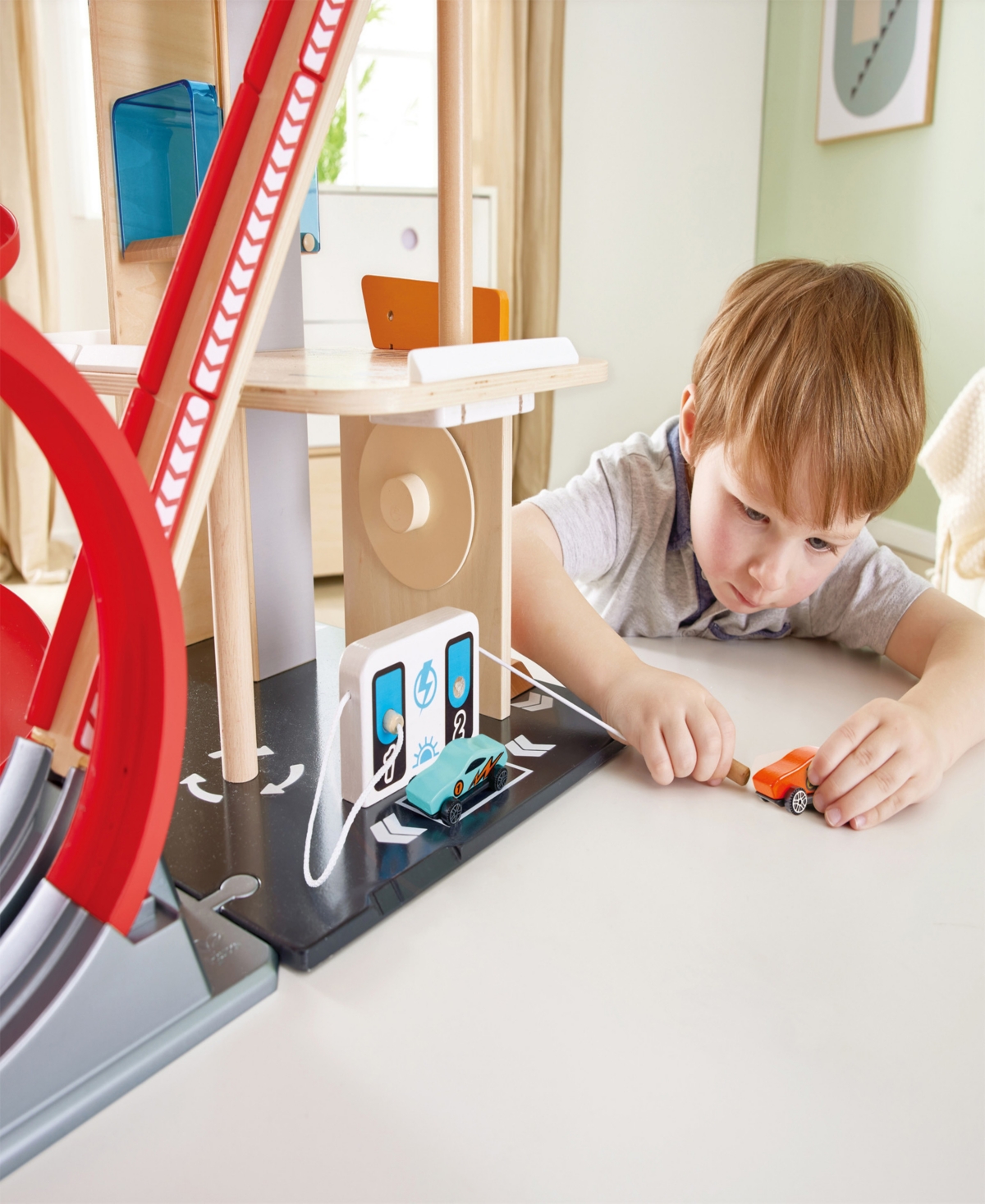 Hape Gearhead Stunt Garage Playset In Multi