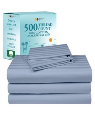 100% Extra Long Staple, 500 Thread Count Sateen Weave Sheet Set