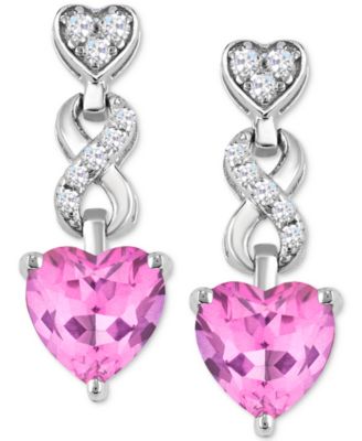 Women's Heart infinity Earrings in Sterling Silver