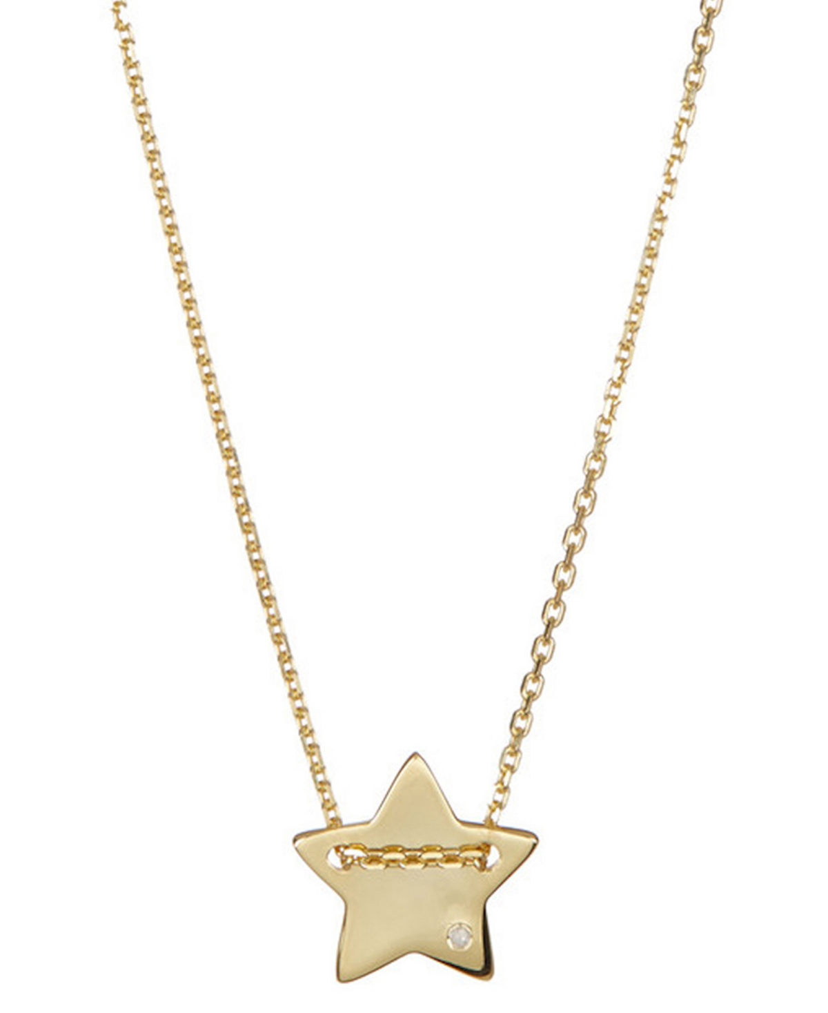 14k Gold-Plated Star Charm Pendant Necklace, 16" + 2" extender - Gold