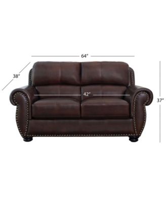Arther 64" Leather Traditional Loveseat