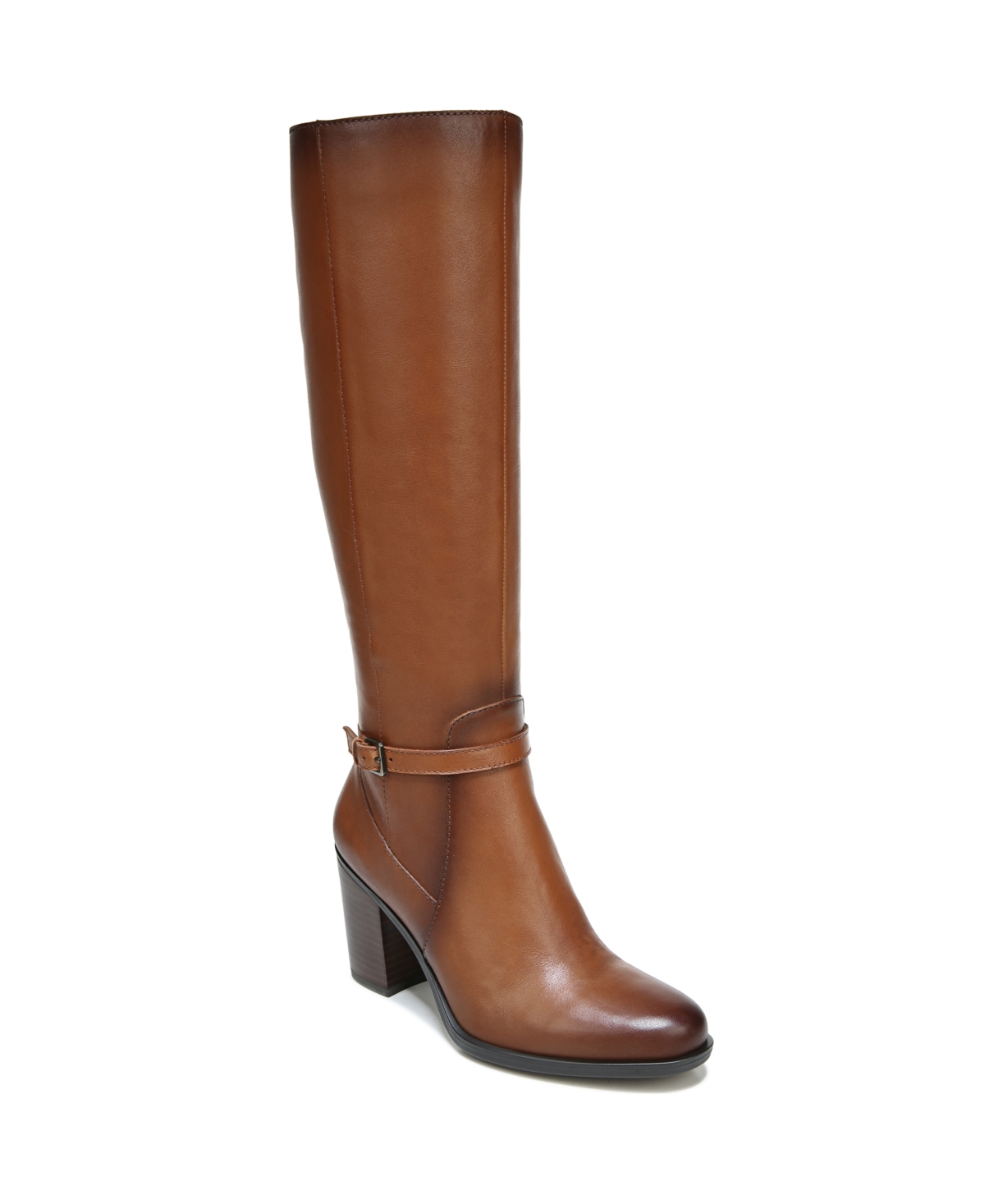 Shop Naturalizer Kalina Narrow Calf High Shaft Boots In Cider Spice Brown Leather