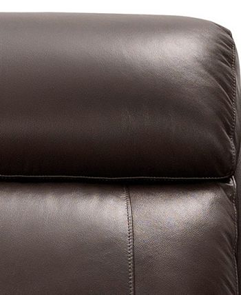 Abbyson braylen top on sale grain leather reclining sofa