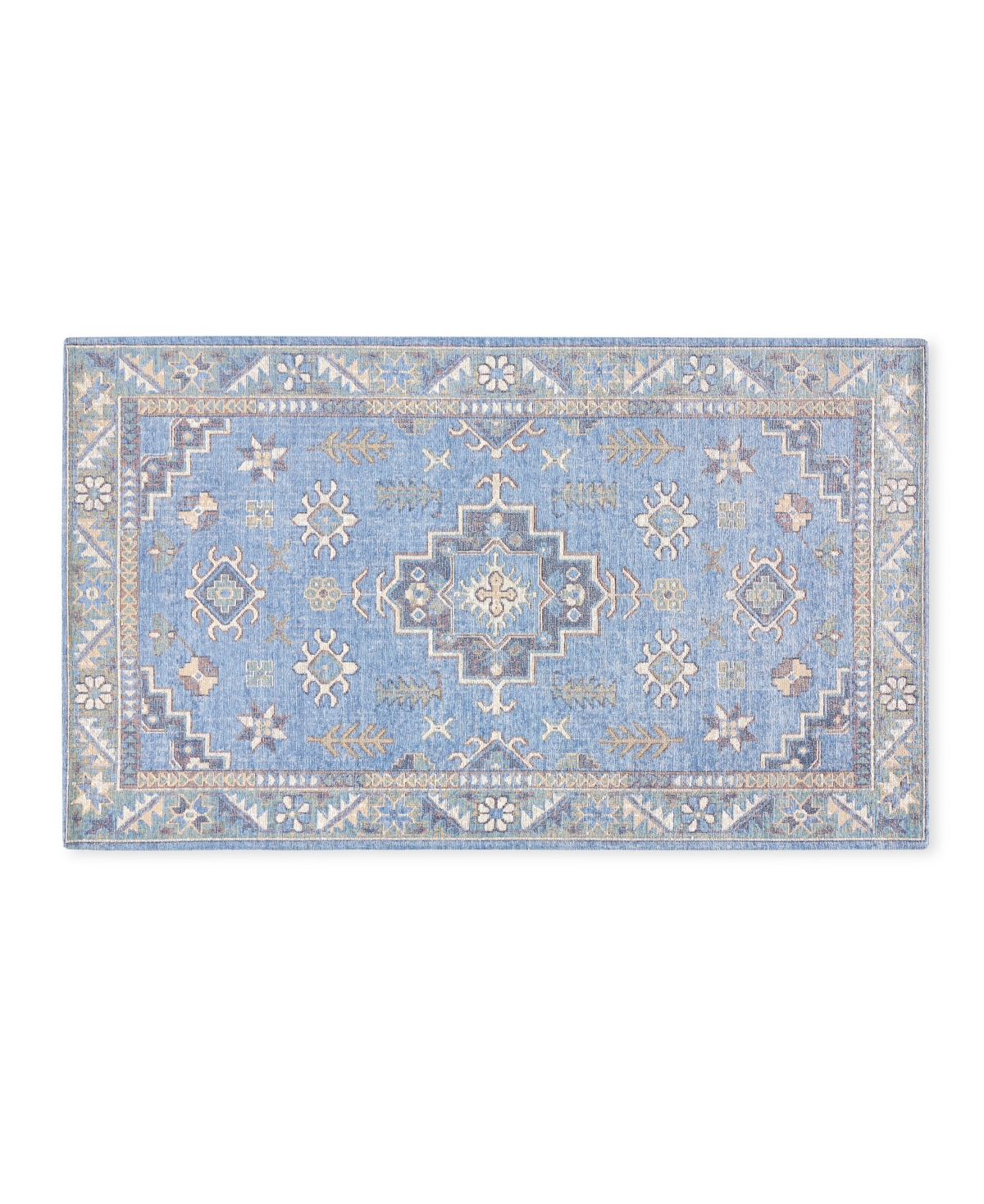 Town & Country Living Luxe Livie Everwash Kitchen Mat 27592 2' X 3'4" Area Rug In Blue,ivory