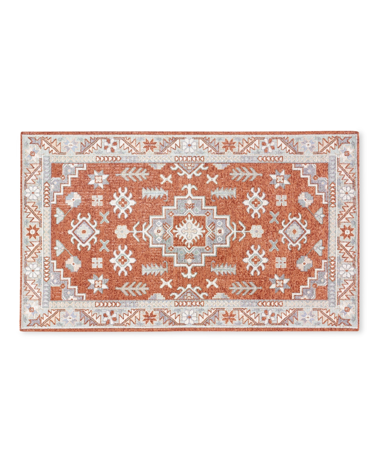 Town & Country Living Luxe Livie Everwash Kitchen Mat 27592 2' X 3'4" Area Rug In Rust,ivory