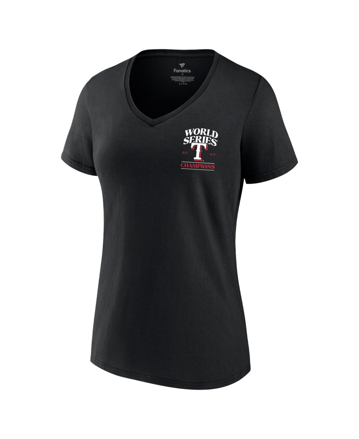 Women's FanaticsTexas Rangers 2023 World Series Champions Signature Roster V-Neck T-shirt - Black