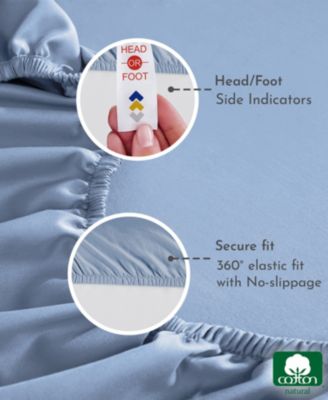 California Design Den Deep Pocket Cotton Sateen Fitted Sheet Only, Twin