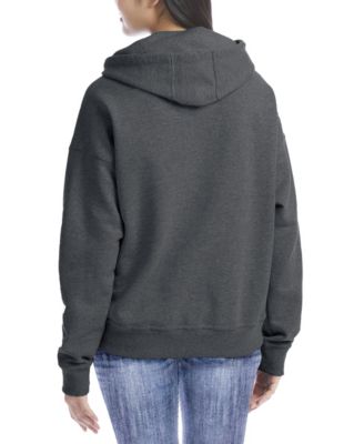 Women's Fleece-Lined Loose-Fit Full-Zip Sweater Hoodie