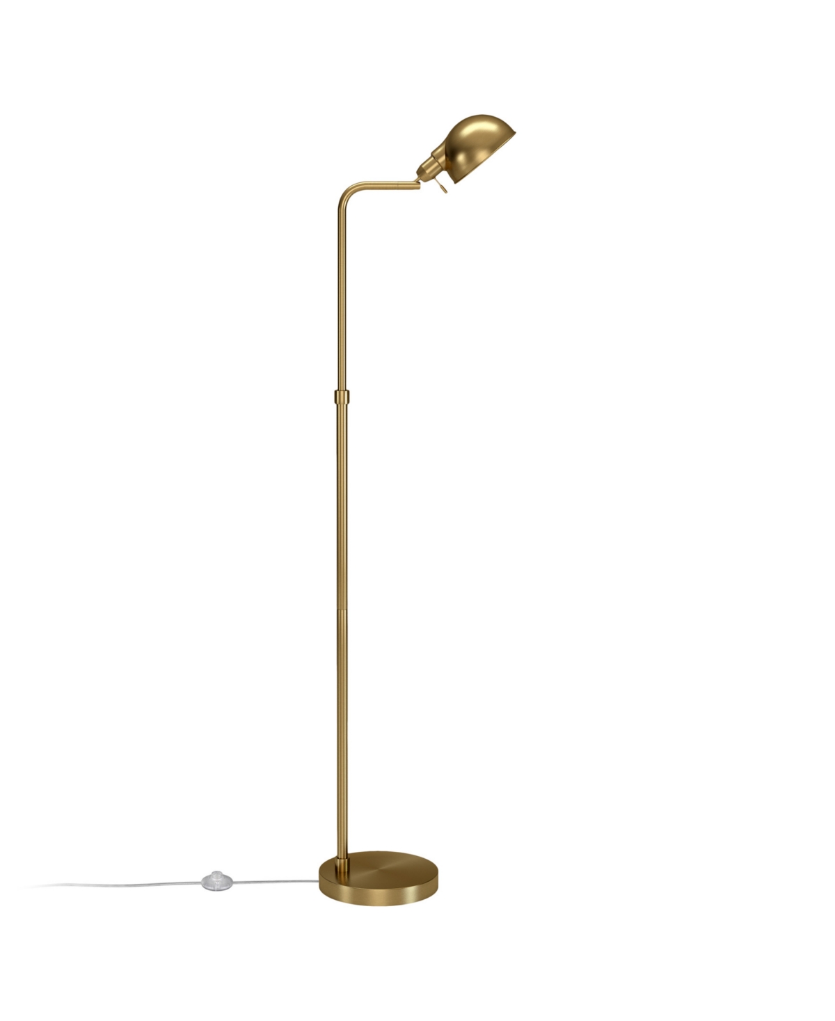 Hudson & Canal Arundel 66" Tall Integrated Led Floor Lamp With Metal Shade In Brushed Brass
