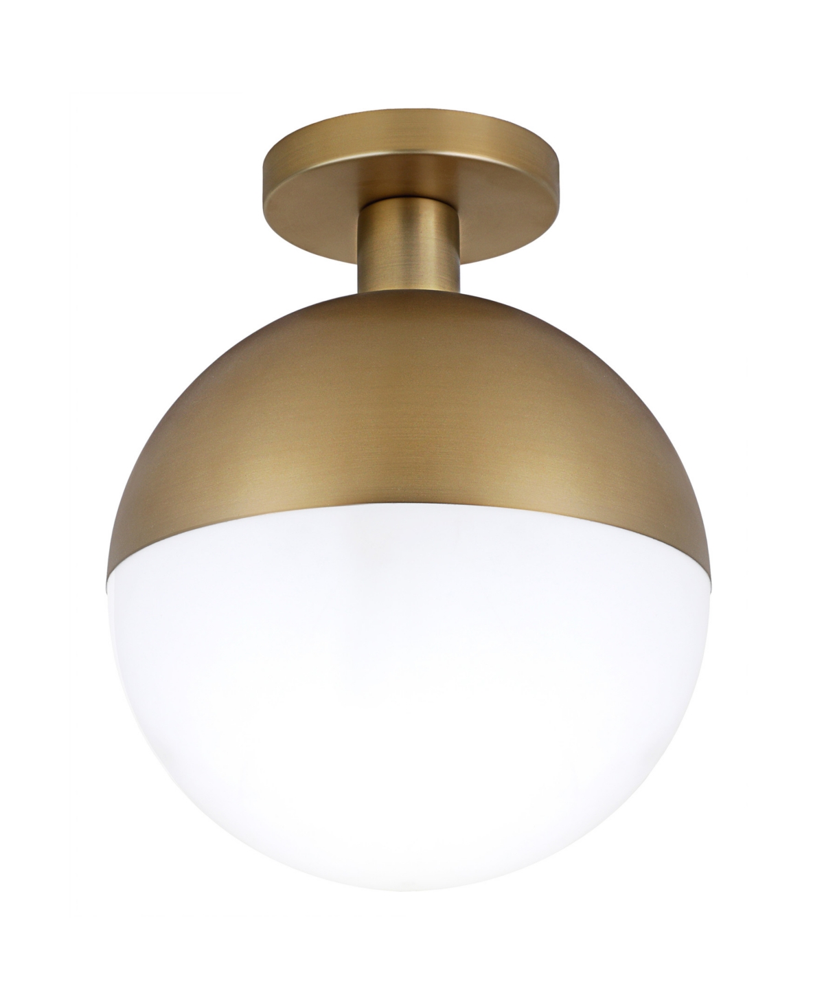 Hudson & Canal Orb 9.75" Wide Semi Flush Mount With Glass Shade In Antique Brass