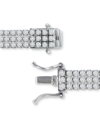 Macy's Cubic Zirconia Multi-Row Statement Bracelet in Sterling Silver