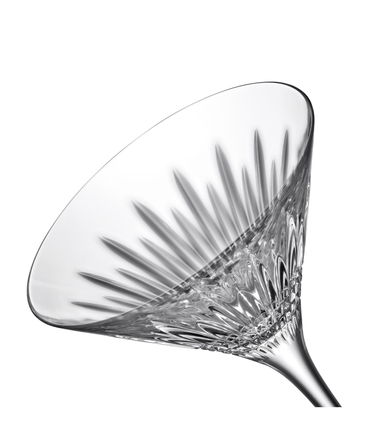 Waterford Lismore Diamond Crystal Martini Glasses Set-of-two In Clear