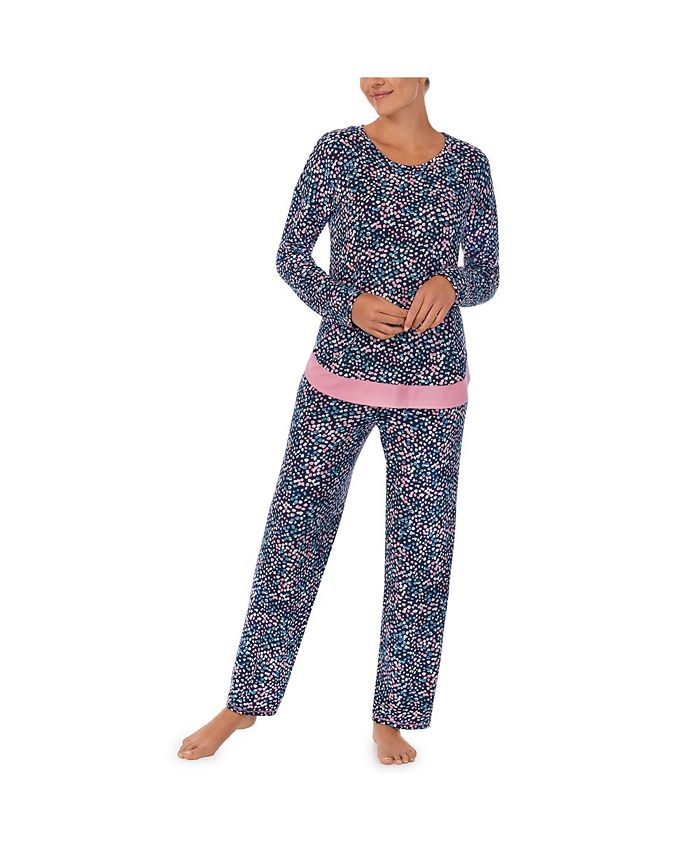 Ellen Tracy Women's 2-Pc. Printed Long-Sleeve Pajamas Set - Macy's