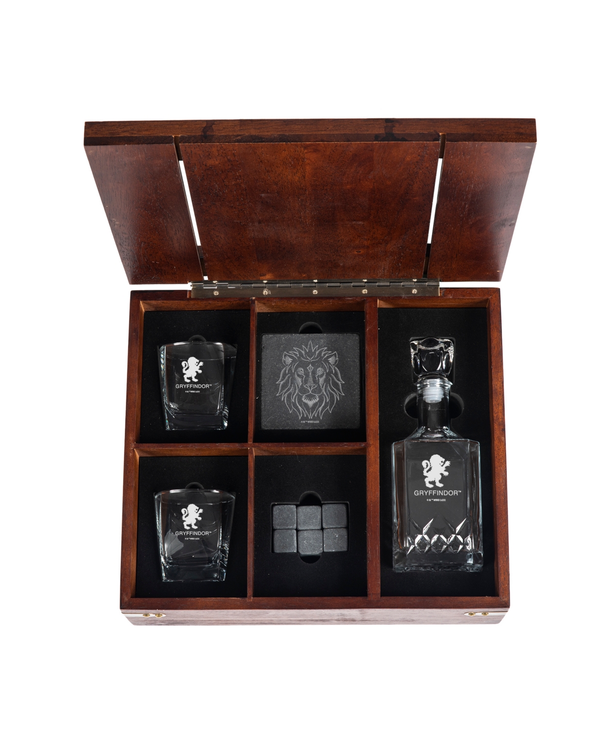 Shop Legacy Harry Potter Gryffindor Whiskey Box Gift 12 Piece Set With Decanter In Oak