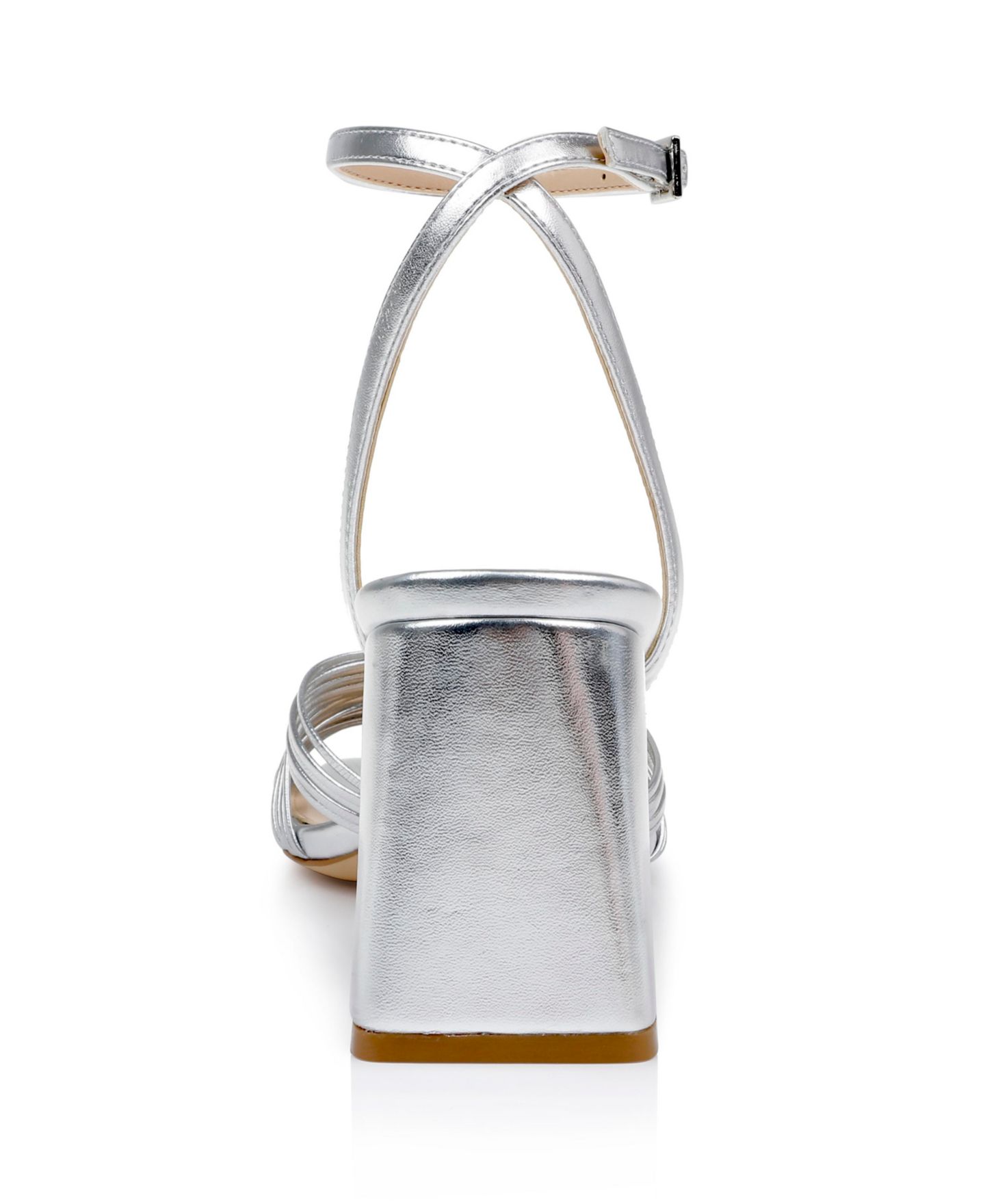 Женские сандалии Jewel Badgley Mischka Michelle Evening Block Heel, цвет: Серебряный металлик — фото 3