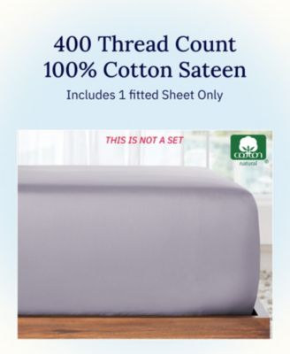 Soft 400 Thread Count Cotton Deep Pocket Fitted Sheet Only, Twin XL