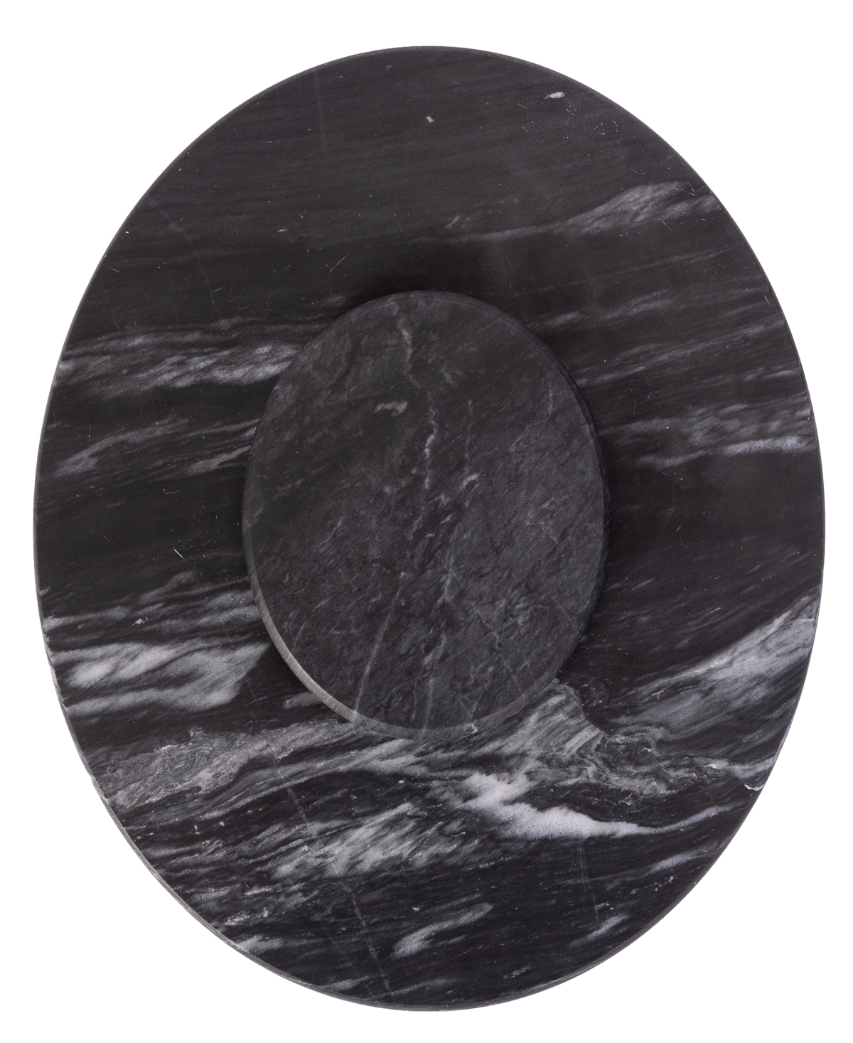 Artifacts Trading Company Marble Lazy Susan, 12" X 1.5" In Black Matte