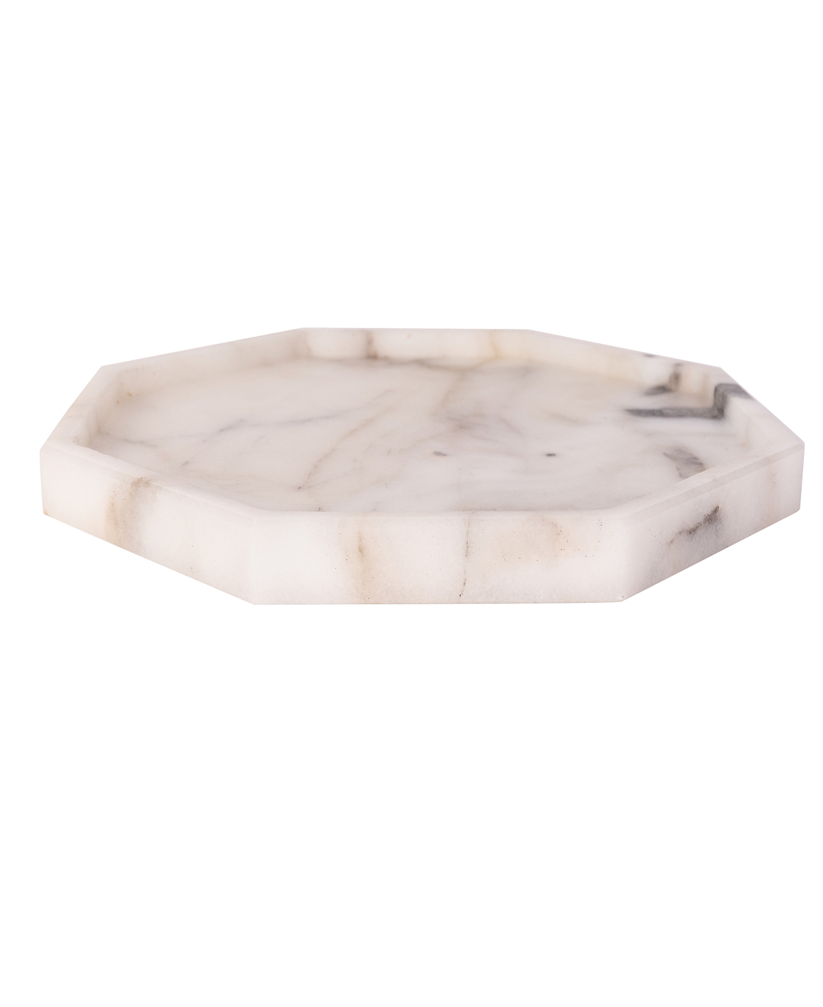 Shop Artifacts Trading Company Marble Octagonal Tray, 10" X 0.3" In White Matte