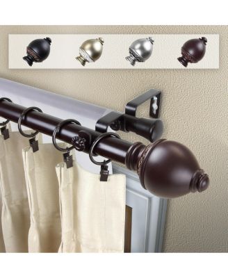 Rod Desyne - Ramona Double Curtain Rod 1" OD 120-170 inch - Mahogany