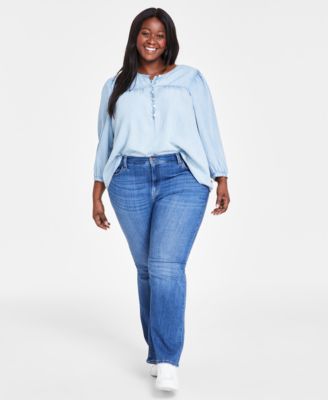 White flare jeans plus size deals