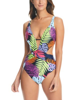 Bar III - Women's Palm Prowl Cross-Front Monokini
