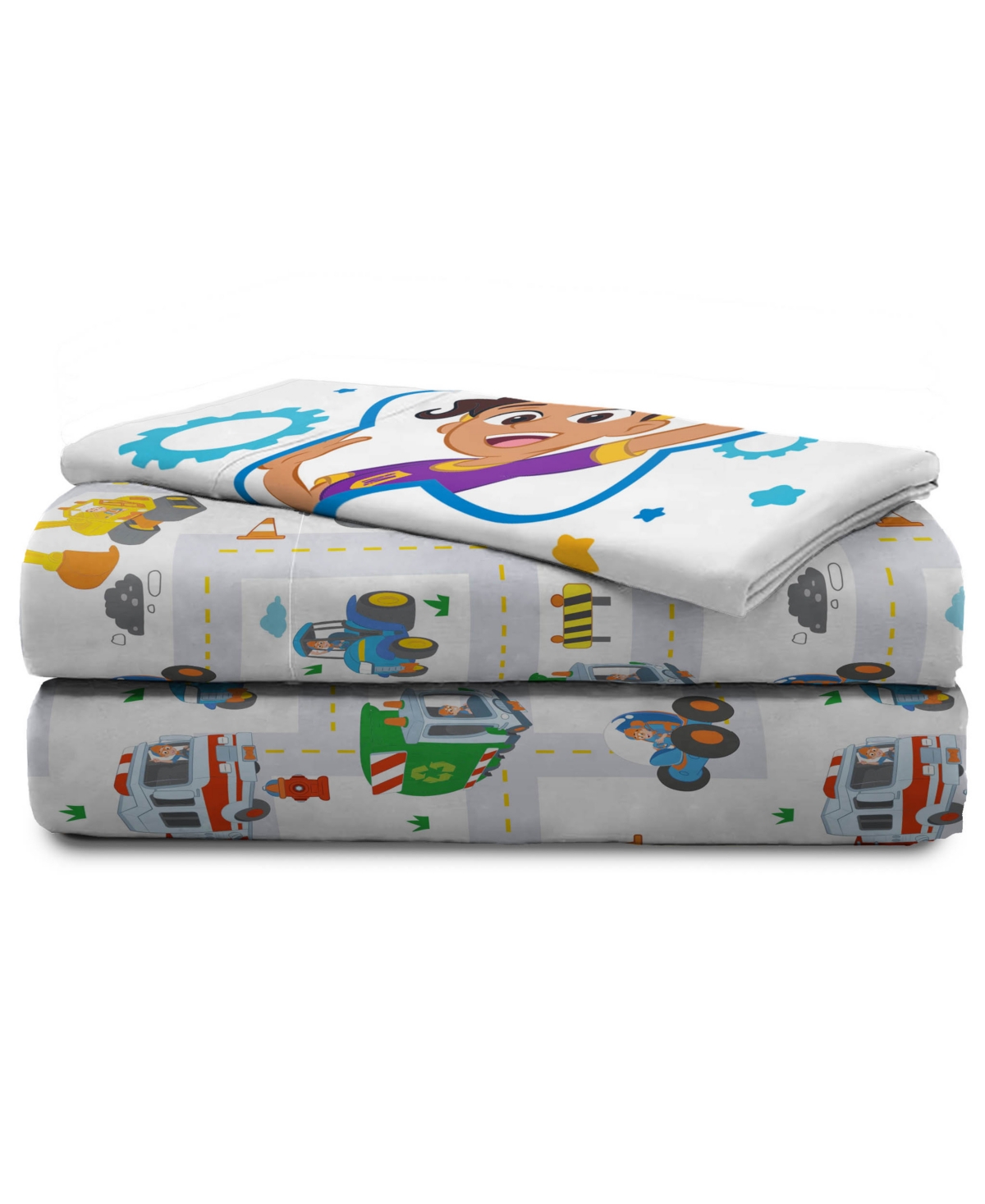 Shop Blippi Moonbug How Does This Work Microfiber 3 Piece Sheet Set, Twin In White