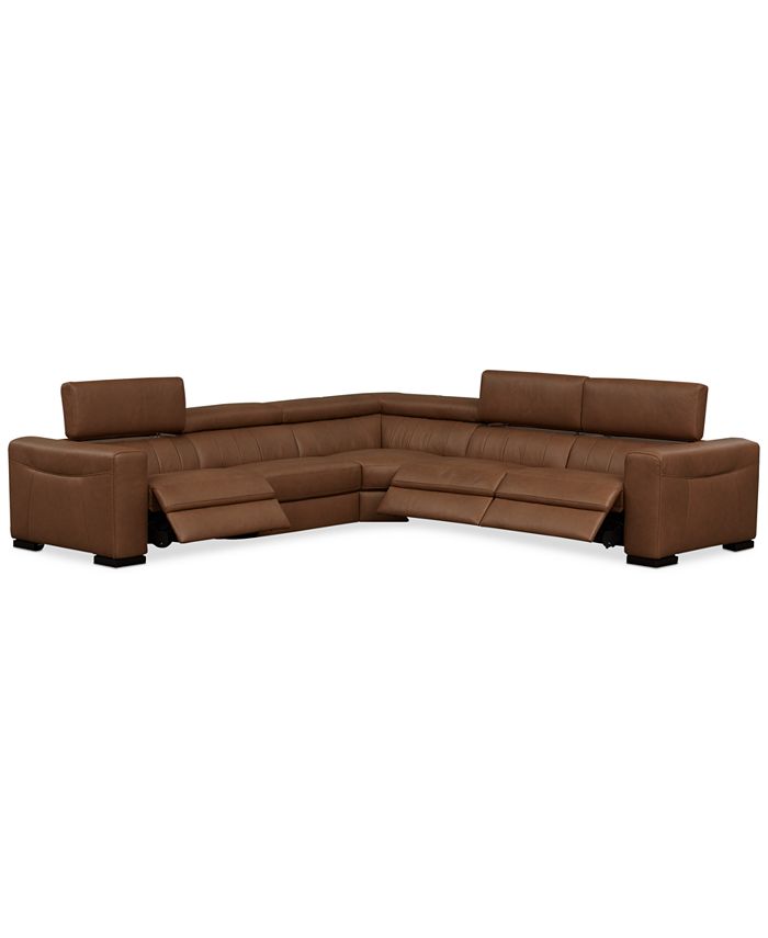 Macy's leather store sectional recliner