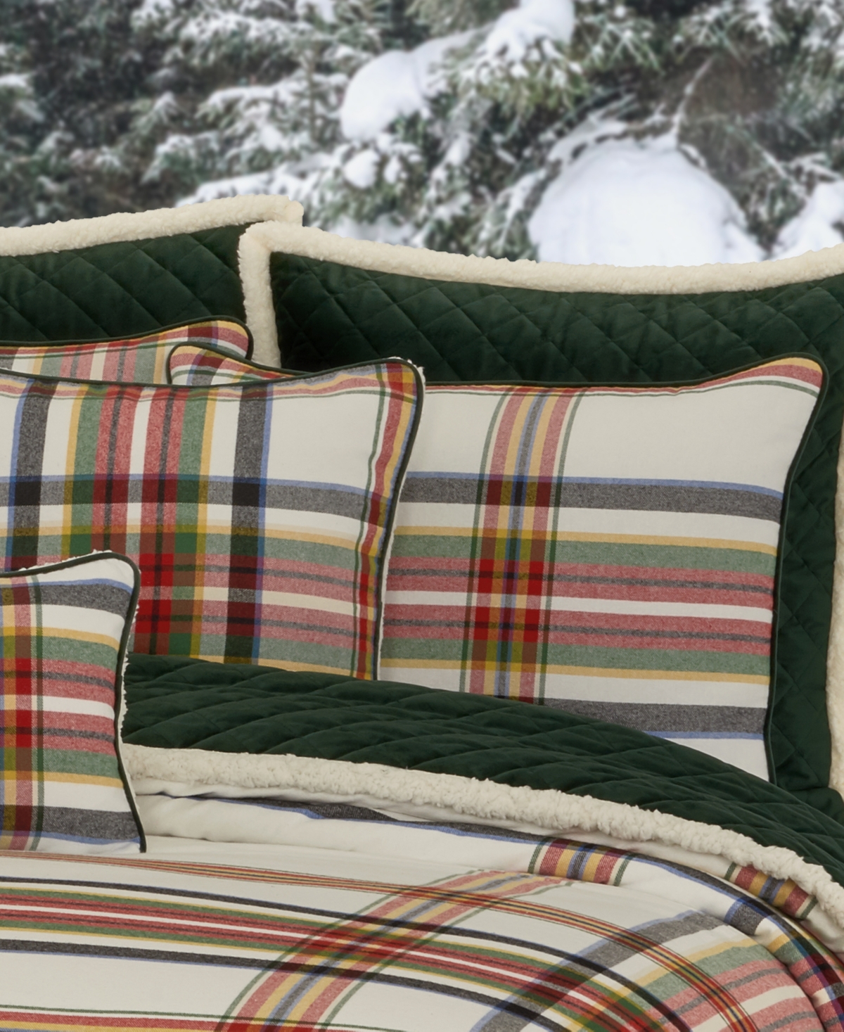 J Queen New York Christopher Plaid 3pc. Duvet Cover Set, King/california King In Red