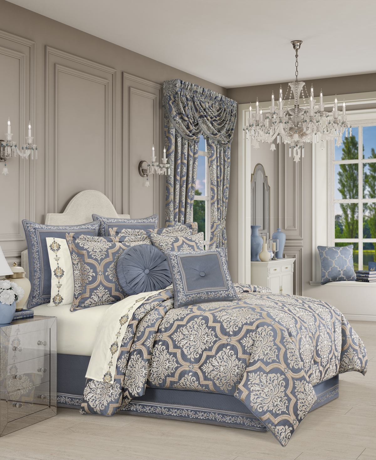J Queen New York San Marino Square Embellished Pillow,