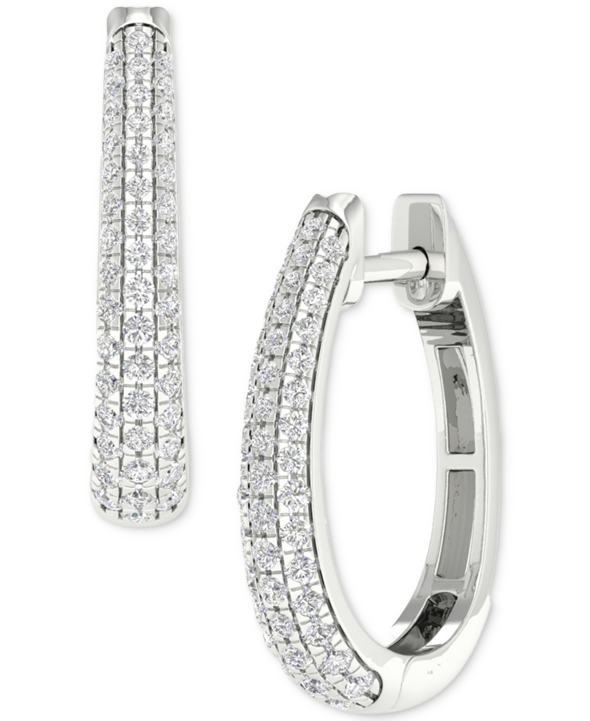 Forever Grown Diamonds Lab Grown Diamond Hoop Earrings (1 ct. t.w.) - Sterling Silver