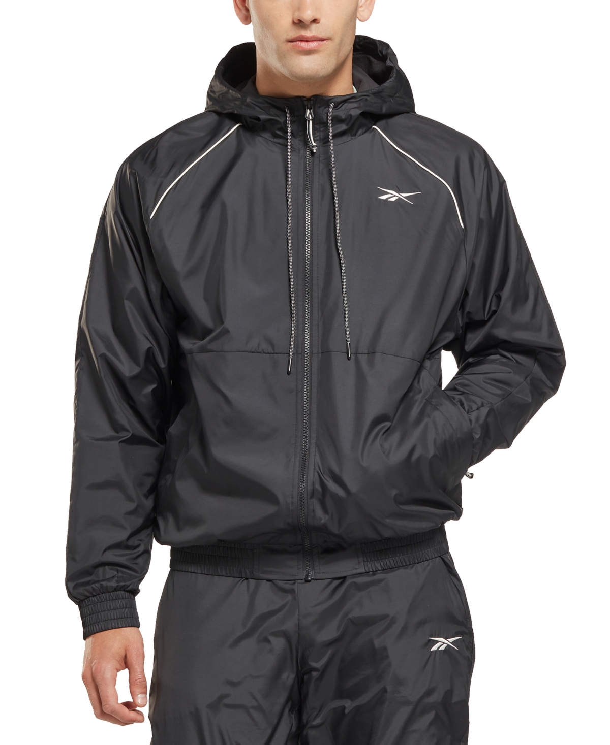 Men's Regular-Fit Fleece-Lined Hooded Dwr Jacket - Vector Navy