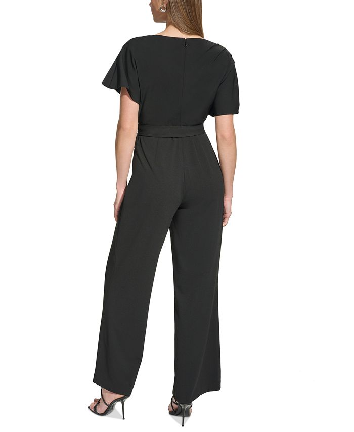 DKNY Women's Cowl-Neck Belted Jumpsuit - Macy's
